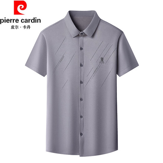 Pierre cardin high-end temperament fashionable short-sleeved shirt for men in summer new markless droop free business casual middle-aged loose 6626 black short-sleeved shirt M 165 suggestion 100-115Jin [Jin equals 0.5 kg]