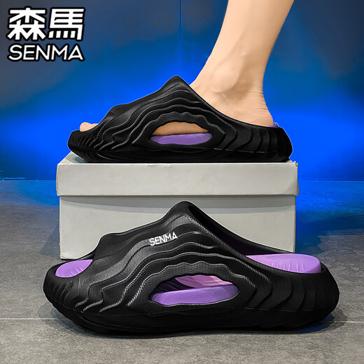 Senma-Slipper Herren Sommer 2025 Neue Style Outdoor Anti-Rutsch dicker alleiniger Kleidung-resistentes Schweiß Schaufen Basketball Sport Strand Sandalen Weiß Rose Rot (Flaggschiff) 42-43