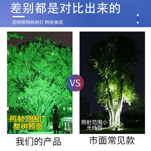 Yaming tree light landscape LED hit light RGB tree garden garden greening outdoor waterproof colorful floor lamp Yaming genuine-300W monochrome white light-foot tile thickening-IP6624