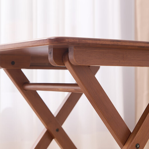Dulu Wanshun folding table household small apartment bamboo dining table balcony tea table small square table outdoor portable table and chairs