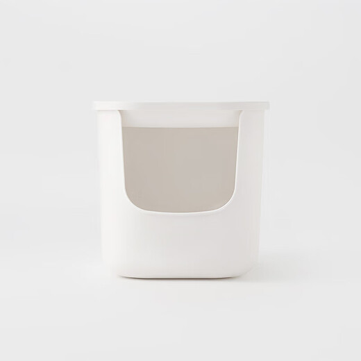 MUJI polypropylene cat litter box with lid pet supplies cat toilet balcony semi-enclosed white