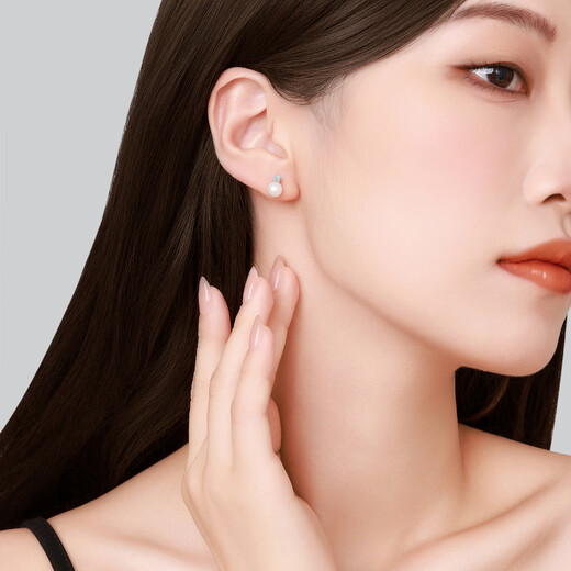 Chao Acer PT950 Platinum Pearl Diamond Earrings Girls Birthday Gift Pricing Platinum EEP43700001 One Pair