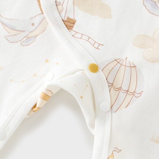 童泰（TONGTAI）婴儿连体衣春秋季纯棉新生儿衣服宝宝蝴蝶哈衣和尚服爬服橘色59cm