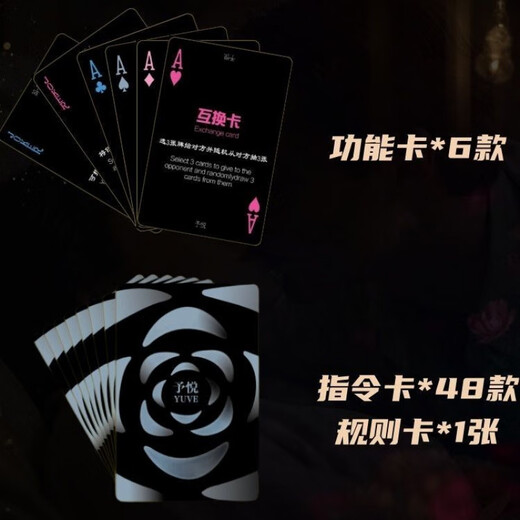 【9901人收藏】情侣对象双人互动纸牌桌游情侣版卡牌娱乐趣味宿舍 一盒【情侣刺激游戏卡牌】 54张不同内容惩罚牌+1张规则卡