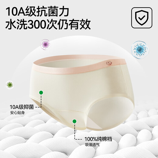 
Urban Beauty [Class A Baby Cotton] Women's Underwear Women's Full Pure Cotton 10A Antibacterial Extended Crotch Mid-waisted Strip Breathable Briefs