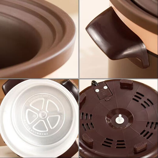 Yuanqu electric stew pot, household soup pot, electric casserole, porridge pot, food supplement pot, scheduled scheduled stew soup pot, fully automatic bird's nest health casserole, large capacity crock pot, stew pot, soup pot, plug-in, small, bear purple sand black, smart model, automatic heat preservation 2.5L (1-2 people), baby food supplement pot