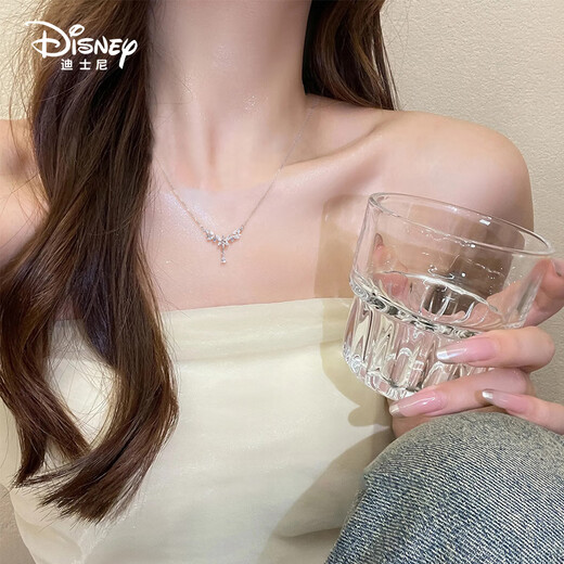 Disney (DISNEY) girls necklace sterling silver light luxury niche birthday gift clavicle chain for girlfriend birthday gift for girls Suisui Ping An-Silver-Castle Gift Box