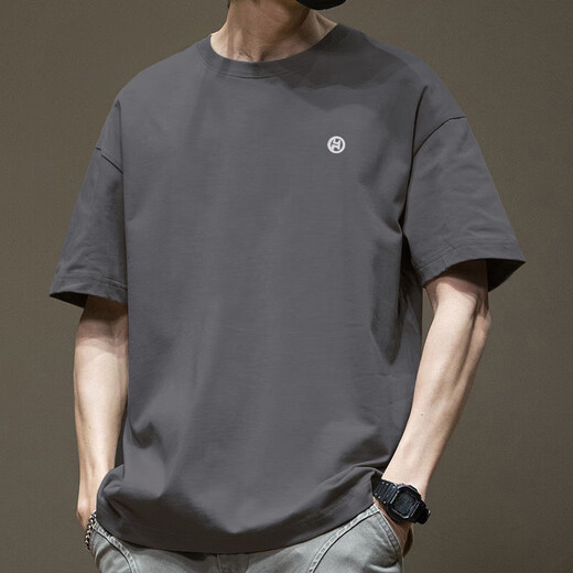 森马（Semir）潮流美式短袖t恤男夏季纯棉圆领百搭休闲2025新款潮牌宽松港风T恤 白色-1365短袖-纯棉 S 【建议80-110斤】