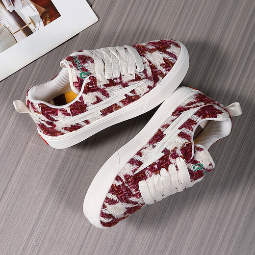 Lightning x Storm Picasso Paintings Créé conjointement par Lightning Men and Women's Shoes Revenge Storm Little Fragrance Pain Chaussures Saisir Couple Skateboard Chaussures D6227 Cherry Red 42