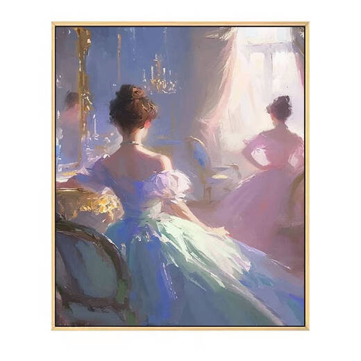 Yu Senyi's ballet girl digital oil painting 2024 new characters hand-filled DIY hand-painted colored oil painting W3882 40x60cm gold outer frame collapse solid wood inner frame +