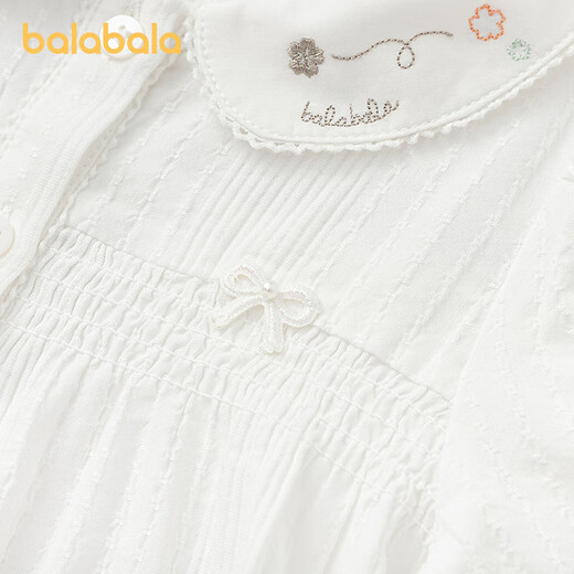 Balabala shopping mall same style baby shirt sweet A-type girls long-sleeved top 2025 new autumn wear white tone 00311 90