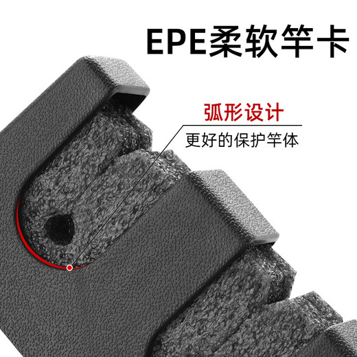 Meipai multifunctional fishing rod display rack wall-mounted lure rod rack wall-mounted storage rack hand rod sea rod collection rack fishing gear 6-hole black vertical version (screw installation)