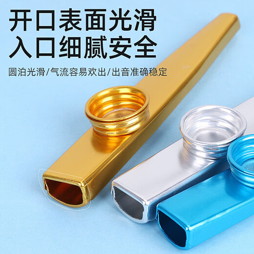 昙蓓漫卡祖笛金属口笛吉他尤克里里伴侣送笛膜小众乐器初学者简单易学 圣洁银【赠收纳纸筒+5片笛膜】 简单上手/音色纯净