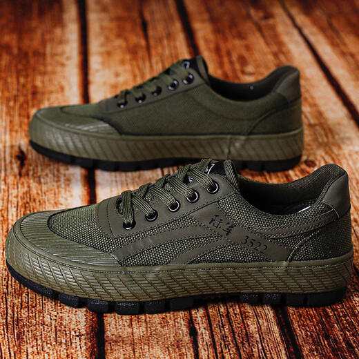 
3522 soft sole wear-resistant non-slip labor protection shoes men's flat sole construction site farmland work shoes Jiefang shoes wholesale earth yellow 39