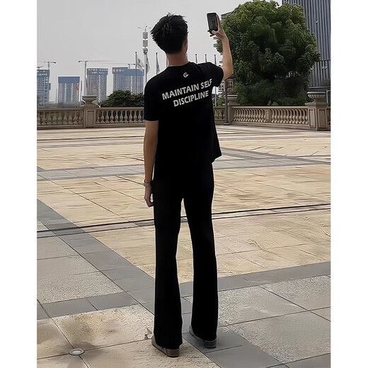 POUM black willow scimitar jeans men's autumn bootcut pants winter plus velvet warm cleanfit straight men's pants GYFS-G825 black M recommended 90-105Jin Jin equals 0.5 kg