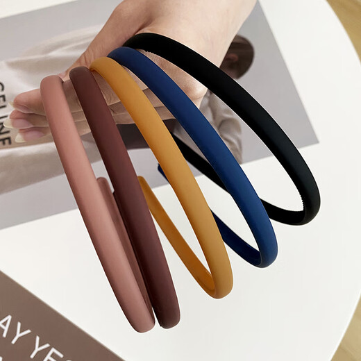 New fashion versatile headband for women, simple toothed anti-slip forehead broken hair press hair wash face thin headband hair accessories for women black