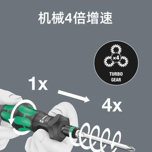 Vera (WERA) 4x speed screwdriver handle 826Turbo German mechanical speed growth quick head change tool