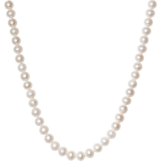Saturday Fu Silver Buckle Pearl Necklace Mom Birthday Gift X0511906 Near Round Strong Light 8.5-9.5mm 45cm