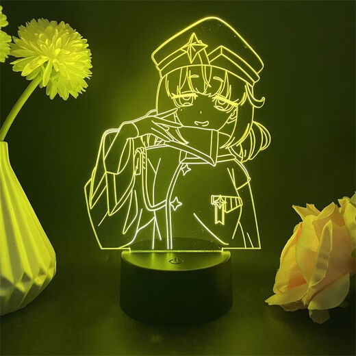 Bonitas sesiones de fotos y sueños de convertirse en una niña mágica figura USB Night Light Dance Shina du Nako Lis Tenkawa Kaorko Anime 4877 Tenkawa Kaorko Monocromio cálido Luz USB Lámpara de lámpara