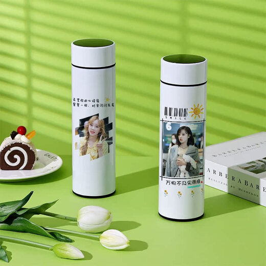 
Chengliu Song Yuqi's peripheral thermos cup same as Song Yuqi Celebrity smart digital display cup Girls' heart large capacity customized water cup XW1697 Song Yuqi Normal non-sensing thermos cup 480ml