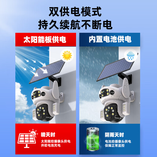 Batianan 4G Solar Camera, Monitoreo al aire libre sin complemento, no es necesario conectarse a WiFi para la vida, sin tráfico, monitorear 360 grados, sin puntos ciegos, visión nocturna, seguimiento panorámico de un teléfono móvil remoto
