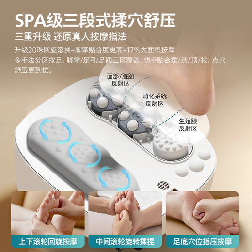 Philips foot bath bucket for lying down and no-wash electric massage foot bath UV sterilization small white bucket smart heating soft rubber foot bath 3222F practical holiday birthday gift