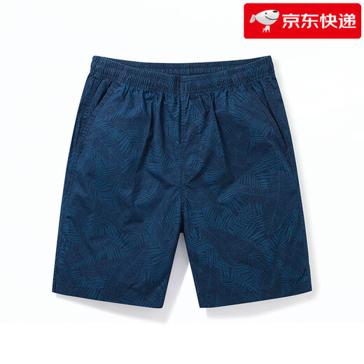 CEO Yageo [high-string pure cotton] 2025 summer new casual sports shorts men straight loose beach five-point pants dark blue-D9215 2XL