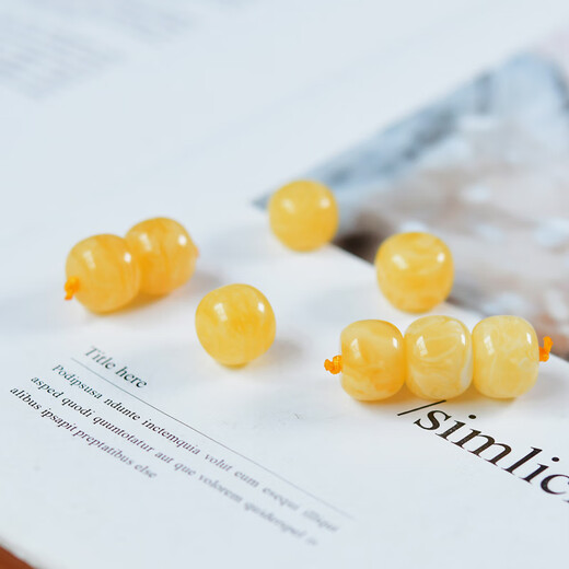Xuanxia natural beeswax single beads loose beads old-style barrel beads drum beads pier with bead bracelet accessories top beads waist beads beeswax beads about 10 mm single bead with certificate