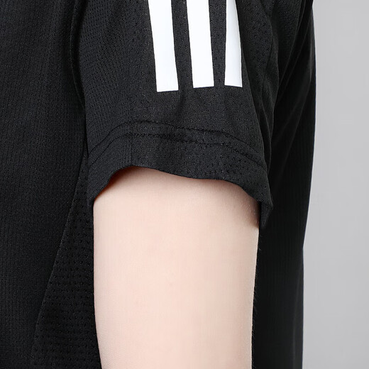 阿迪达斯 （adidas）官方舰店短袖 夏季新款跑步训练运动服梭织快干半袖上衣圆领T恤 9274-黑色梭织快干-现货速发 S 推荐85-110斤