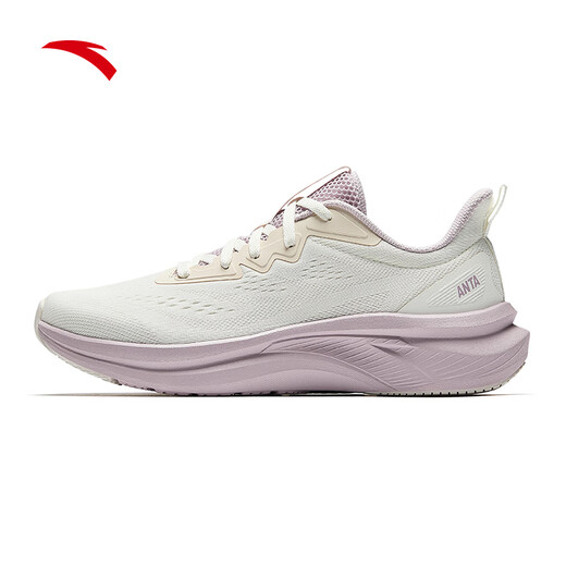 安踏（ANTA）游川丨跑鞋女新款轻便运动鞋减震跑步鞋女软底跳绳鞋休闲鞋子 【游川】象牙白/淡柔粉-1 38
