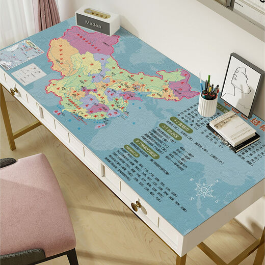 Pupan leather desk mat children's study desk desk desk cloth household ring protection eye-proof handwriting computer special mat World map - English model 55*120cm
