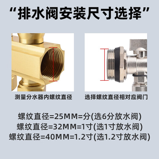 Golden Horn Taurus radiator geothermal water distributor floor heating special drain valve drain valve exhaust sewage valve 6-point drain valve
