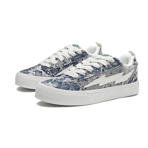 Lightning x Storm Picasso Paintings co-marqués Lightning Men and Women's Shoes for Revenge Storm Small Fragrant Pain Chaussures Couple Skate Skateboard LS-699 Starry Sky Blue 43