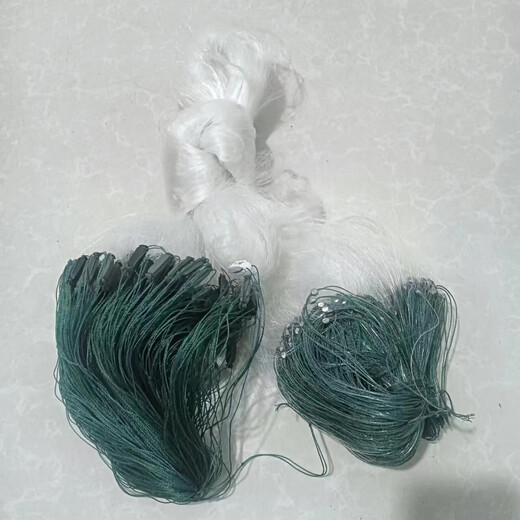 White silk three-layer sunken net, sticky net, green silk net, 100 meters fishing net, crucian carp, carp fishing hanging net, reservoir net, silver carp, 1.5 meters high, 2 fingers, white silk three-layer sunken net, 50 meters long