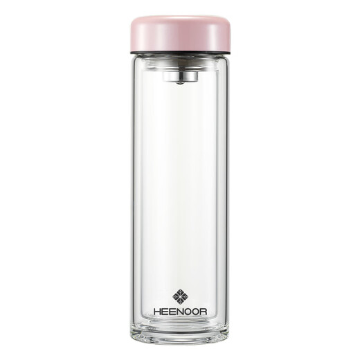 Sino Glass Cup Damen-Doppelschicht Thermalisolierung Büro Wasser Tasse kleine Kapazität Einfacher Hochwertigkeitsblumen-Tee Tasse mit Filtergitter E-6630-Black-180ml-Gift-Boxverpackung