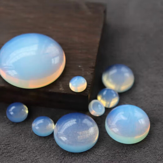Fat Donglai's same opal ring surface 6-25mm round patch DIY handmade ring pendant hairpin inlaid decoration 8mm opal/piece