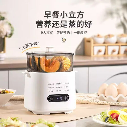 RASW German egg cooker automatic power off 2025 egg steamer multifunctional household small boiled egg breakfast artifact steaming and cooking all-in-one machine for one person fully automatic double layer flagship exclusive model full set of accessories + large capacity + 24H reservation