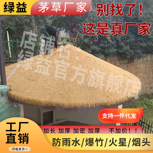 Luyi outdoor simulated thatched bed and breakfast courtyard scenic pavilion grass roof thermal insulation sun protection waterproof sun protection artificial straw 43 rows SSSS grade LD coated waterproof special density 2 meters wide 10 meters long (20 square meters)