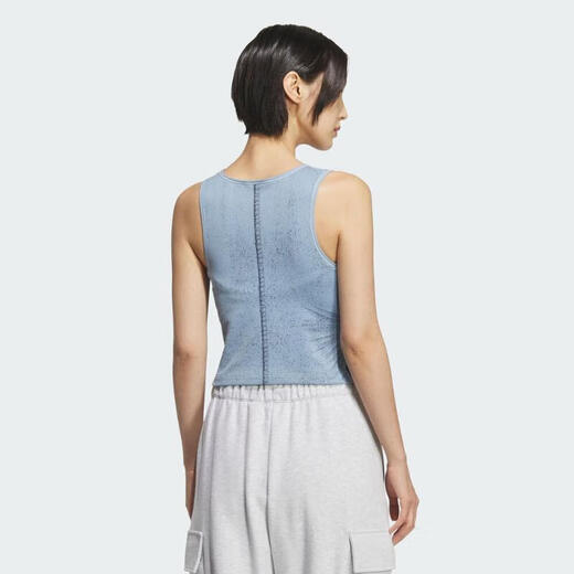 阿迪达斯 （adidas）【滔搏运动】Originals三叶草2025年女子FAKE DENIM TANK背心 KE3891 S