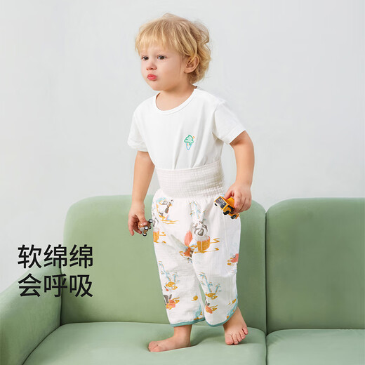 贝肽斯隔尿裤男女宝宝隔尿裙防水可洗垫训练戒尿不湿隔尿神器婴儿隔尿裤 丛林恐龙-隔尿裙 1片装 【适合3-8岁】24-50斤