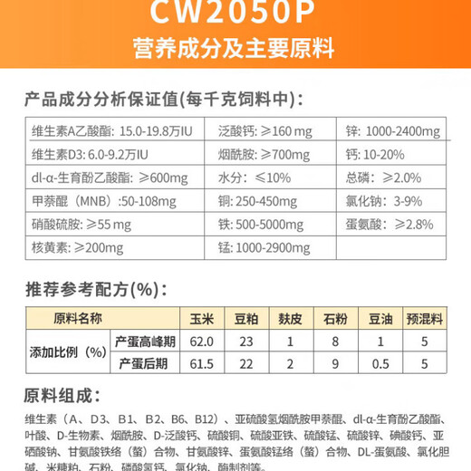 New Hope Liuhe Compound High Production Egg Premix Chicken Feed Added Probiotic Phytase CW2050P CW2050P-25kg