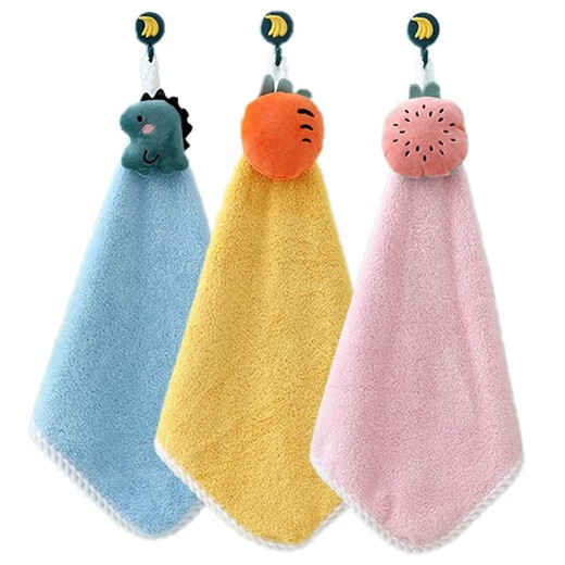 Meijia Life Hand Towel 30*30cm*3 Hanging Cartoon Small Towels Thick, Water-Absorbent, No-Shedding, No-Fading Hand Wipes