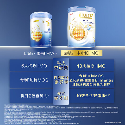 Wyeth's new blockbuster product Qifu Future 10HMO Infant Milk Powder 3 Stages 800g imported from Switzerland in original cans