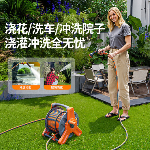 HTWRO German brand watering artifact car wash water gun high pressure water pipe hose automatic drain household pipe collector 20 meters