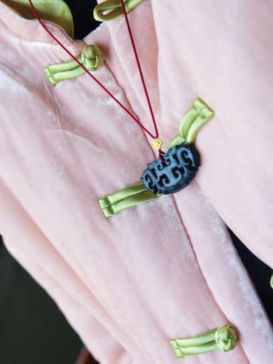 QIWN new diamond ring and field pendant necklace exquisite ink material 18k gold accessories embellishment