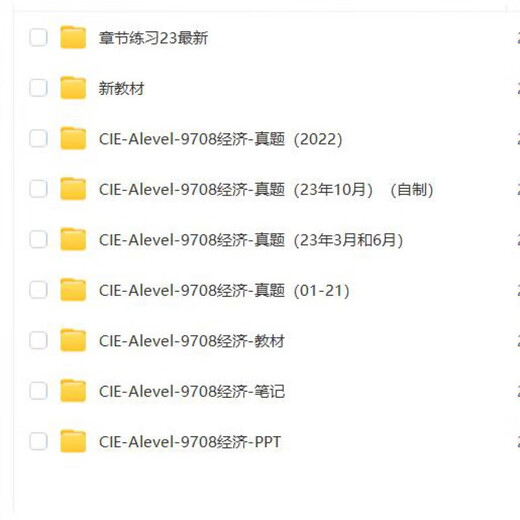 CIE Aeve经济 Economics9708 历年真题/分章练习/笔记/PPT/教材 [以上套资料打包]