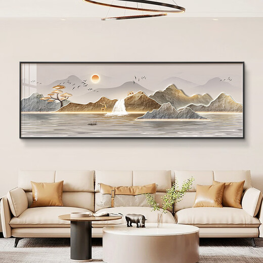Yihuanyu Rising Sun Living Room Hanging Painting Modern Light Luxury Sofa Background Wall Decoration Painting Landscape Painting High-End Atmosphere Horizontal Edition