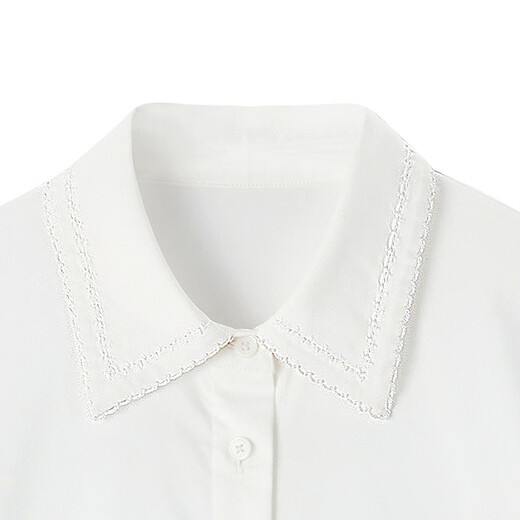 Leding Shopping Mall Same Style Easy-Care Twill Shirt Women's 25th Autumn and Winter New Top C1CAF4330 Off-White (Ready Stock) L