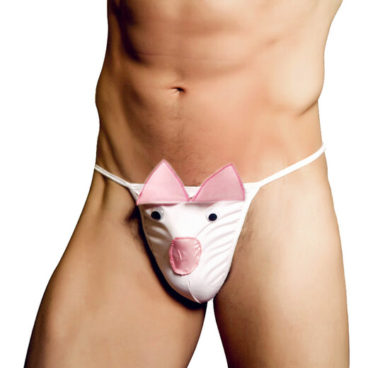 Adult products, sexy and tempting men's underwear, U-shaped pig man animal shape men's thong, pink