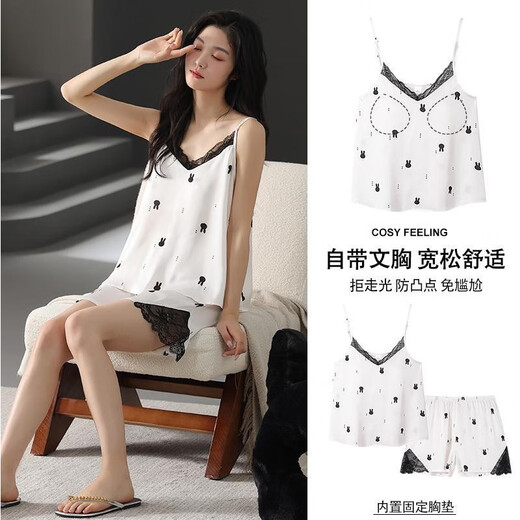 Palando Summer Damas Pajamás para suspender con almohadilla de pecho